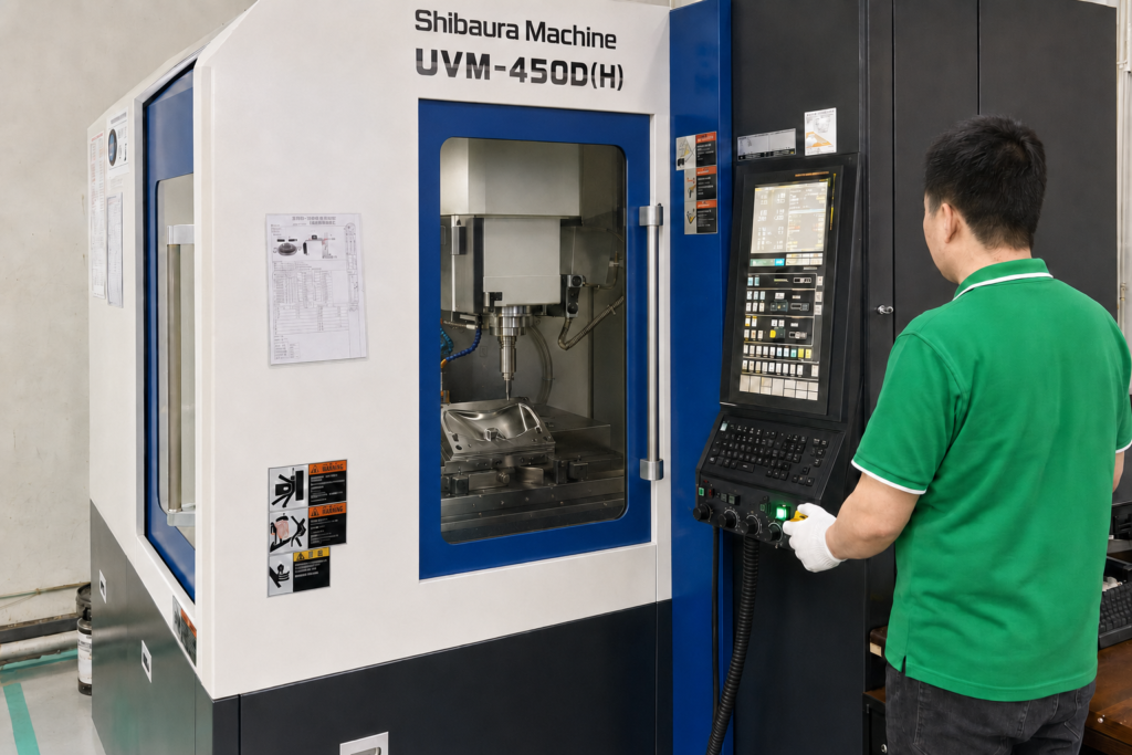 Real optical insert machining photo from the YISHUN workshop