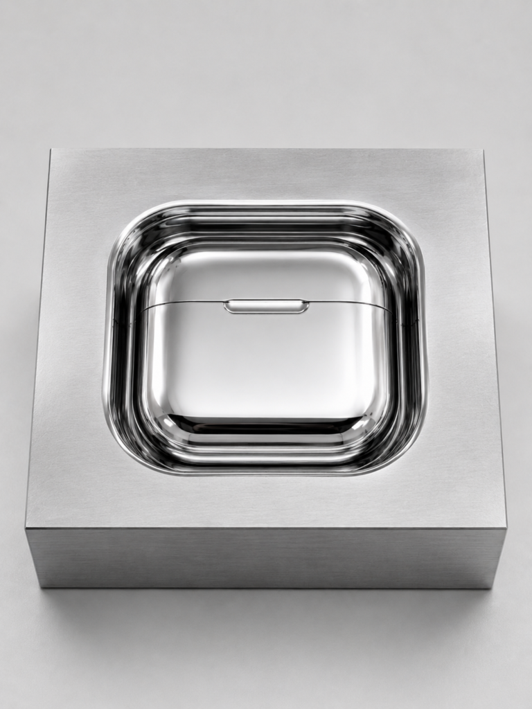 Bluetooth earphone charging case mirror mold core