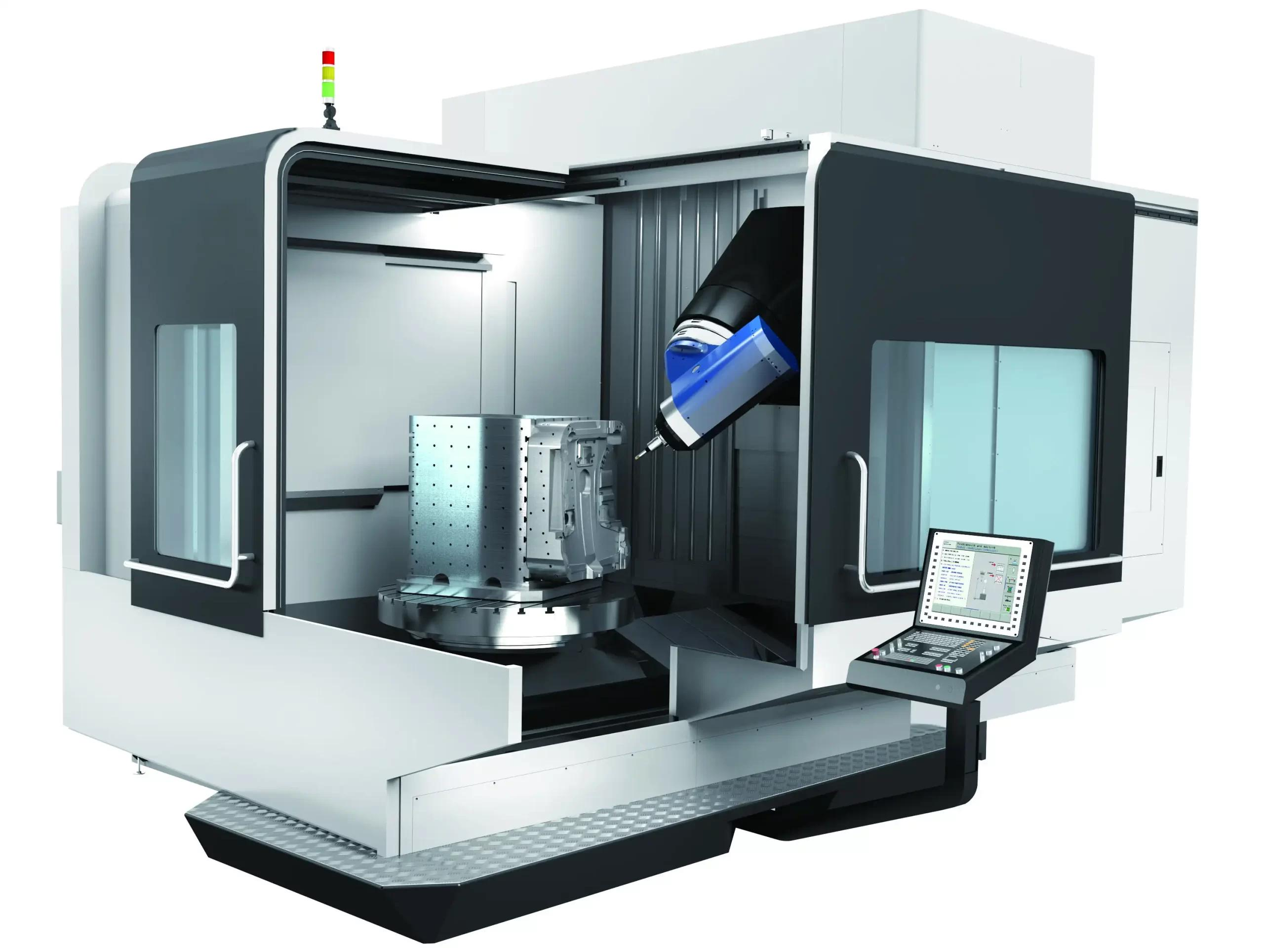 Five-axis CNC machining center for precision optical mold production