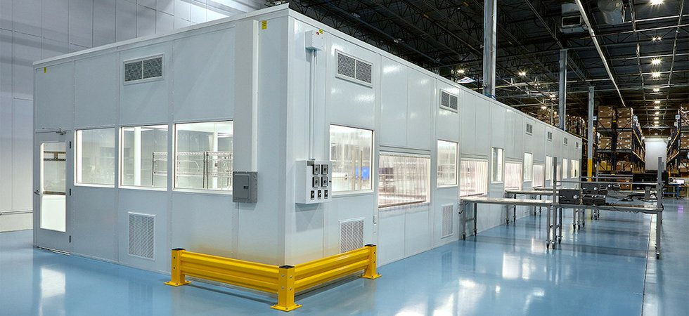 Modern manufacturing facility with cleanroom standards
