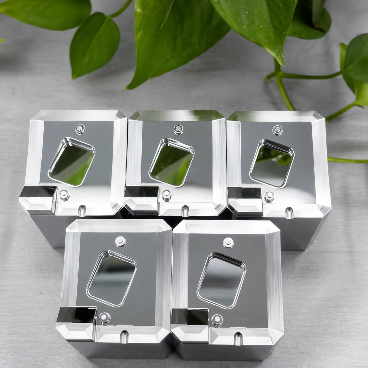 Actual multi-cavity mirror optical mold insert set from YISHUN