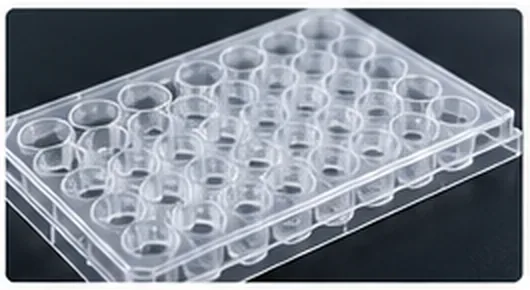 Injection-molded micro-well plate shown as finished-part application reference