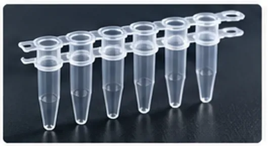 Injection-molded PCR tubes and strips shown as finished-part application reference