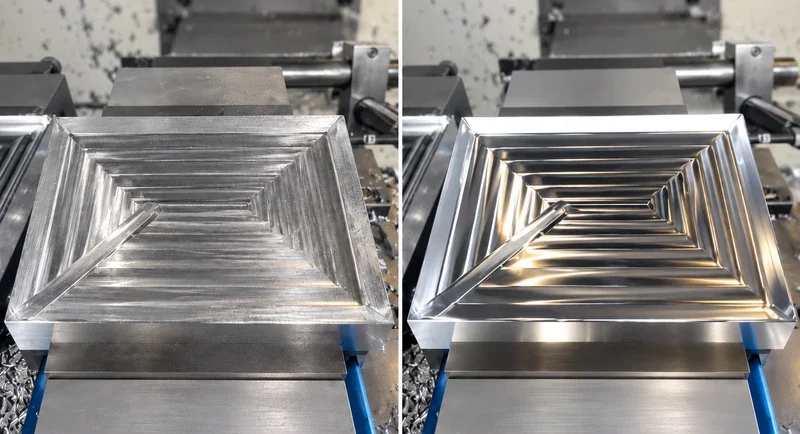 CNC tool marks on mirror mold insert