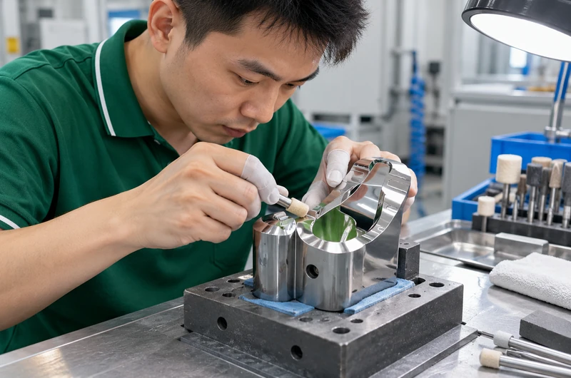 controlled mirror polishing for mold insert edges