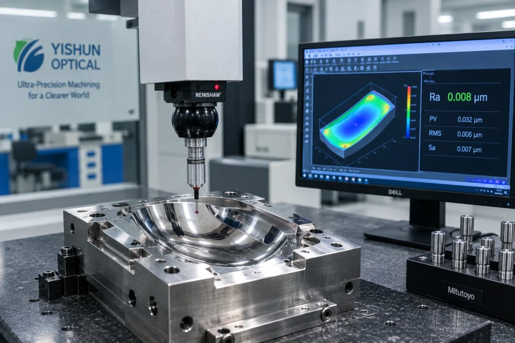 Precision inspection of an optical mold insert for supplier qualification